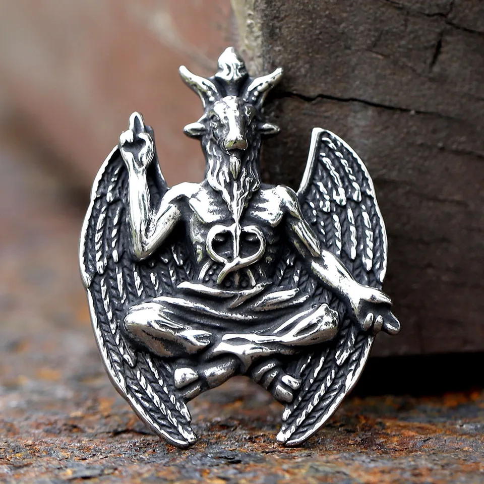 2023 New Darkly Men's 316L z nehrdzavejúcej ocele Gothic Satan Goat Lucifer Prívesok Náhrdelník Animal Punk Jewelry for Friend
