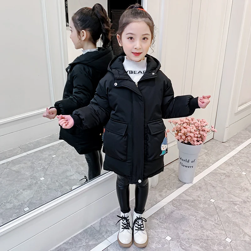 2023 New Winter Girls Down Down Jacket Deer Cotton Padded bunda s kapucňou karikatúrou výtlačky bavlnená bunda krásne dievčatá
