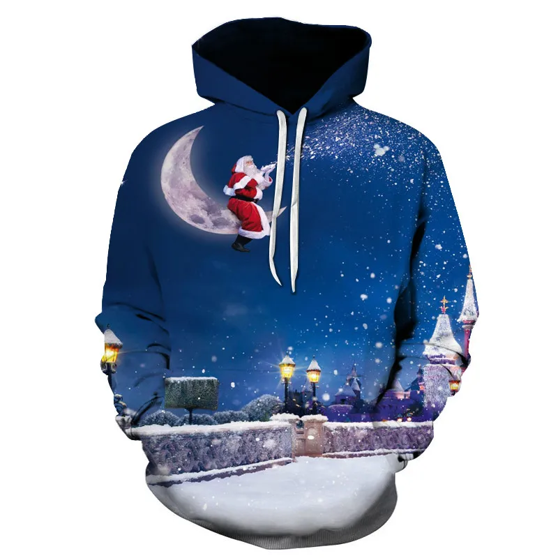 2023 Nová 3D Snowman Hoodie, zábavná mikina, punk hip-hop kapucňa nadmerne nadmerne
