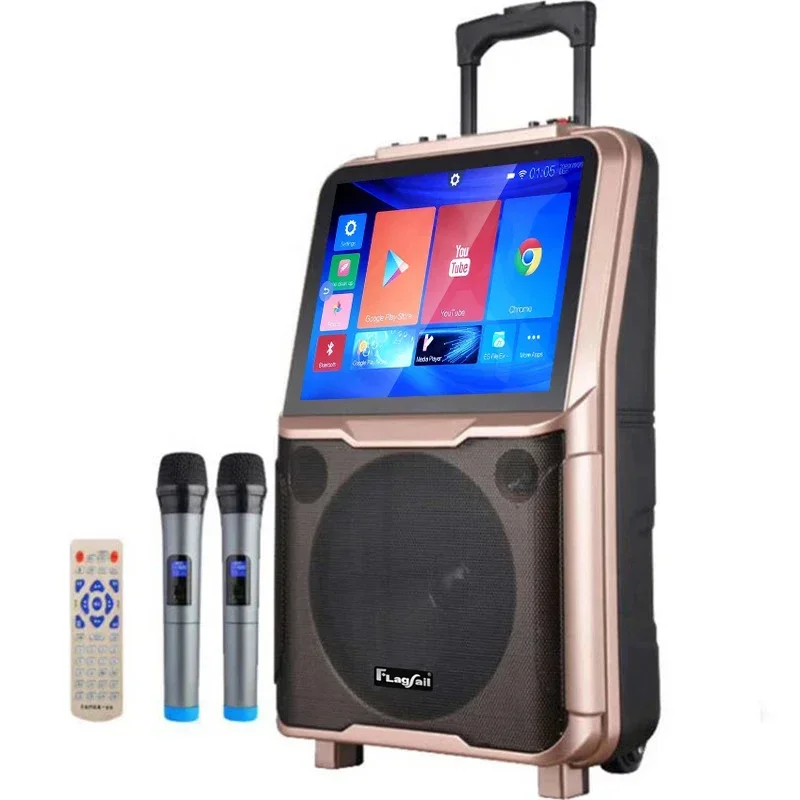 2023 Nová trendová obrazovka Videoke Karaoke System Prenosný zvukový prehrávač Hifi Boombox reproduktory s bezdrôtovým mikrofónom