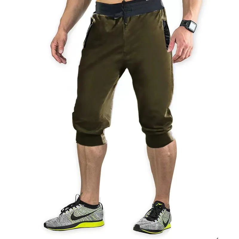 2023 Nové jarné leto a jesenné pánske plážové nohavice Príležitostné fitnes Veľké šortky Capri Sport Middle Pants vreckové jogging nohavice