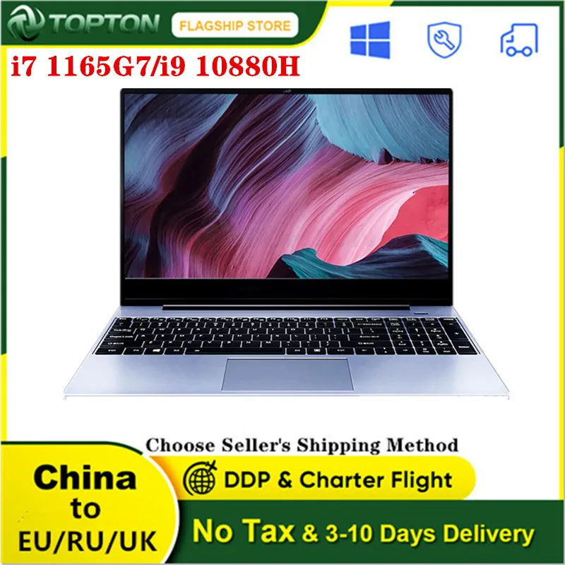 2023 Nové notebooky 15,6 palca Intel I7 1165G7 I9 10880h Max 32g RAM 2T SSD 1920*1080 Prenosný počítačový herný notebook Windows 11 Notebook