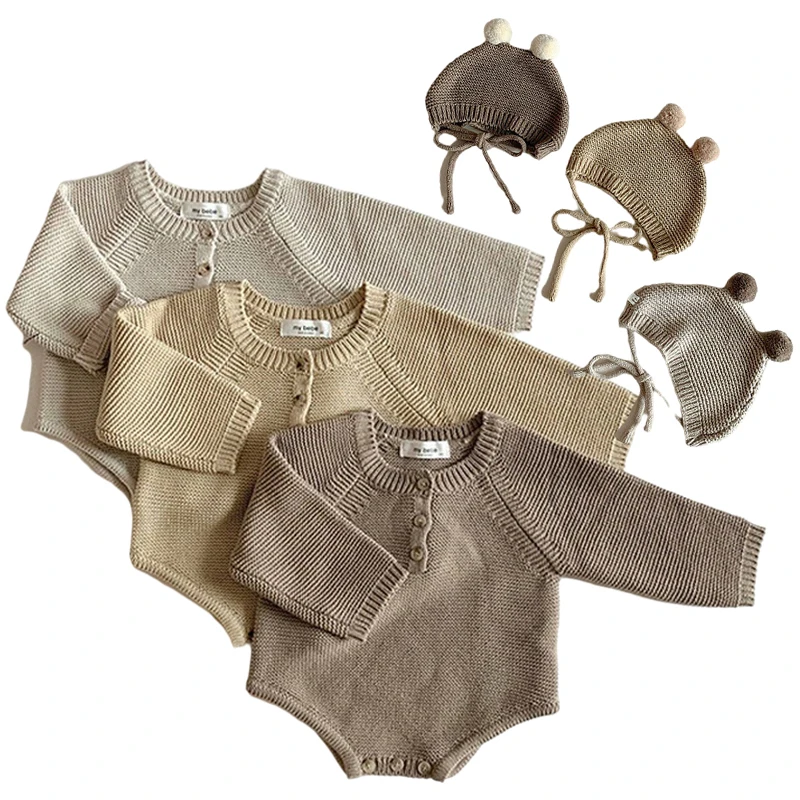 2023 NOVÉ TODDLER BOYBY Dievčatá Pletené bodyit