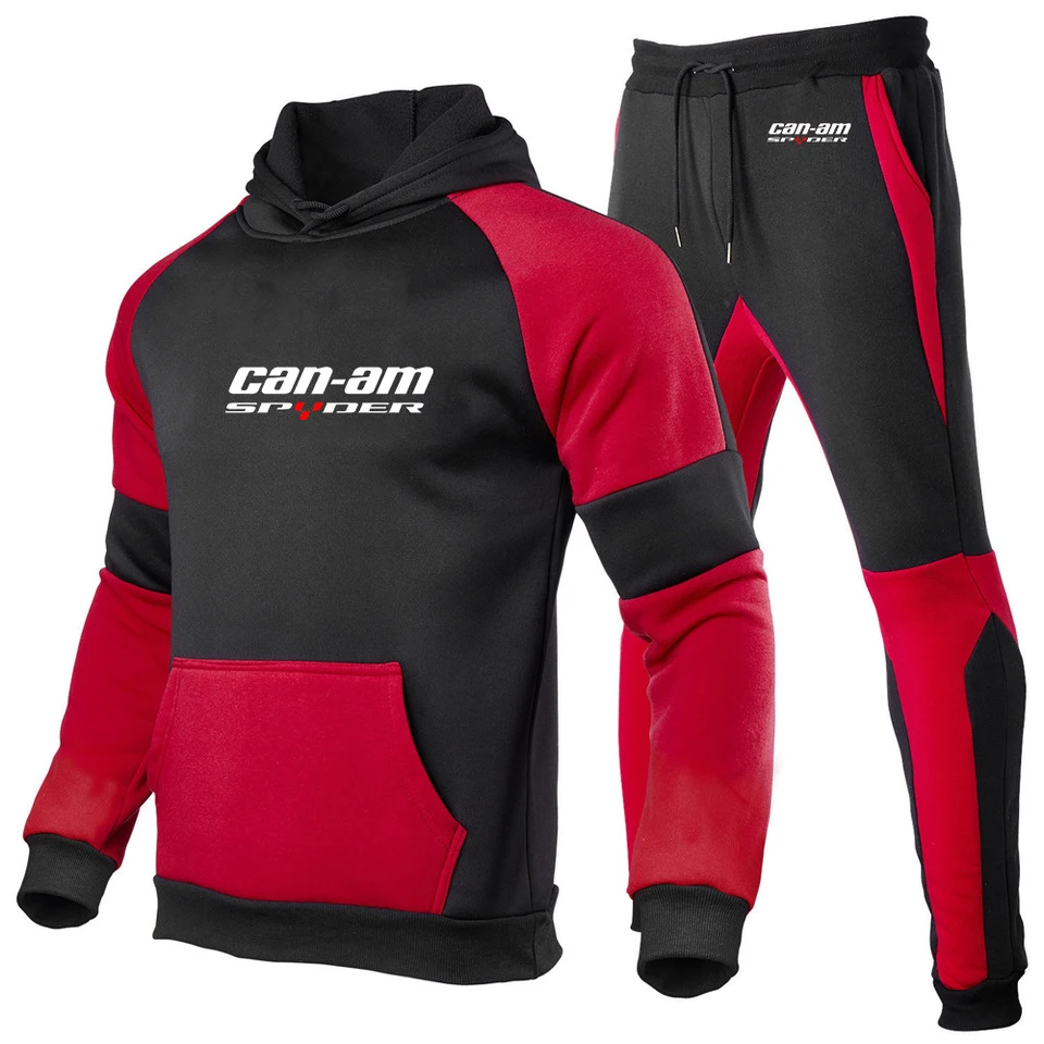 2023 Noví muži tlačiareň Can-Am BRP Hoodies Tracksuit Autumn a Winter Hooded Tops+Panty Suit Last Sportswear Sety
