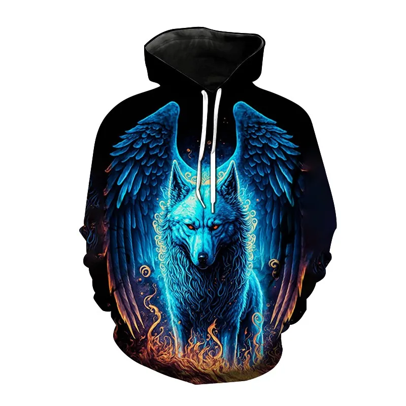 2023 NOVÝ 3D Animal Wolf tlačené mikiny s kapucňou Men módne NAJVÄČŠIE NAJVÄČŠIE PULVOVER HIP HOP HARAJUKU STREETWEAR HOODYS