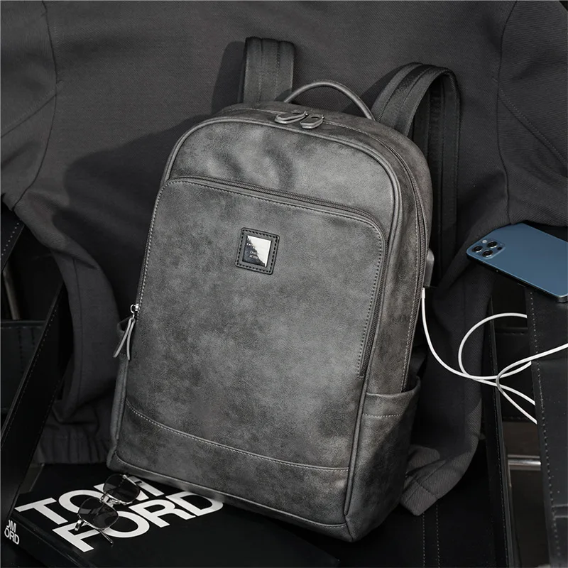 2023 NOVÝ PRÍRODNÝ KOWSKIN Originálny kožený pánsky batoh módy veľká kapacita Shoolbag pre chlapčenské kožené laptop batohové tašky