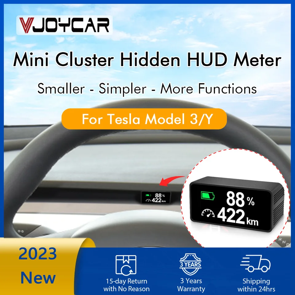 2023 Nový vzduchový vetrací vložený mini prístrojový panel skrytý klastra HUD pre model Tesla Model 3 Y Appresory Speed ​​Gear Softvér Upgrade Softvér