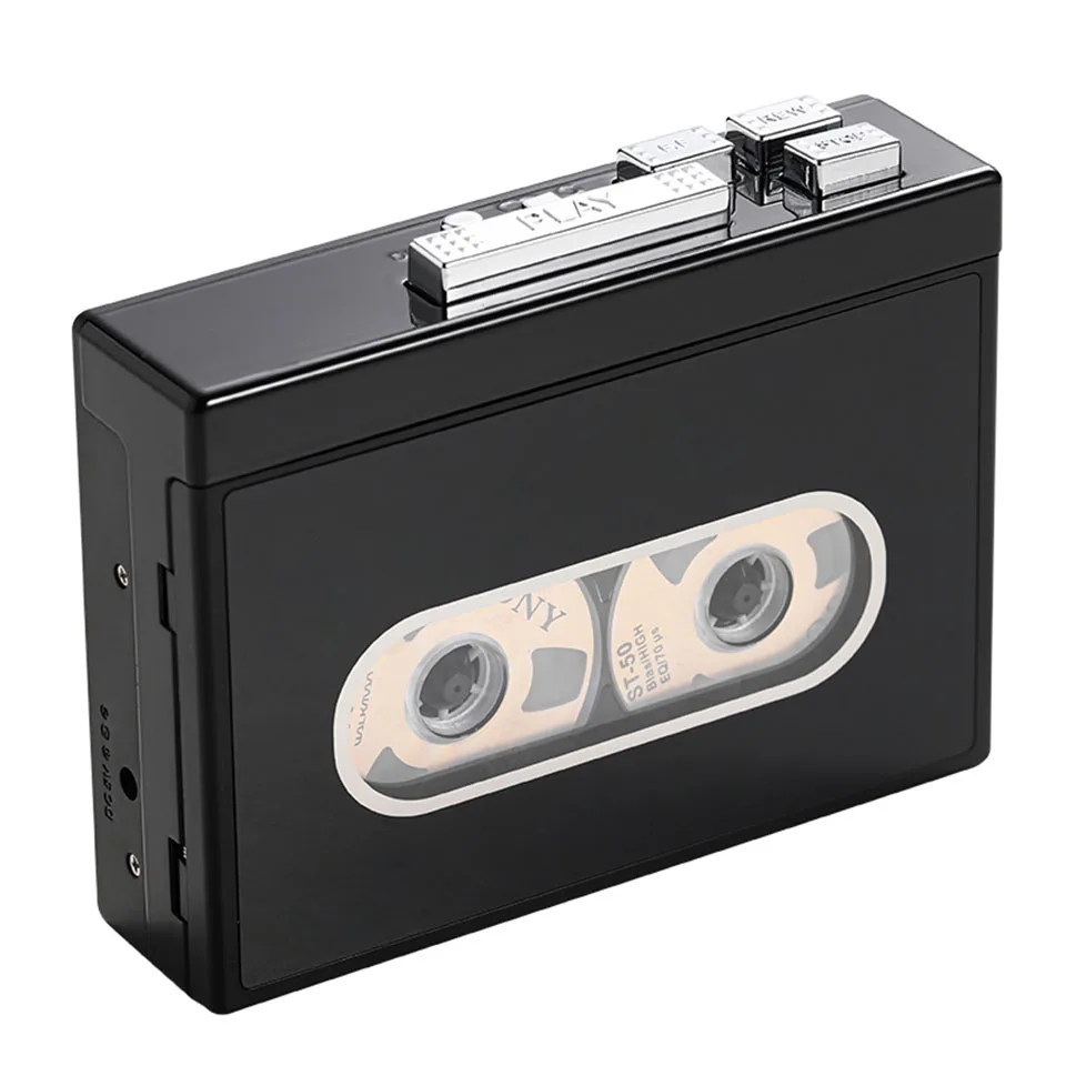 2023 Nový čierny retro stereo kazetový prehrávač Walkman Cassette Tape Music Audio Auto Rewind Bluetooth