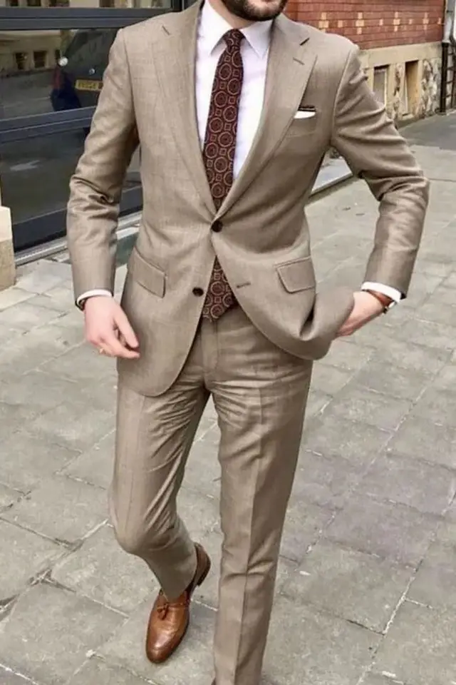 2023 Pánsky oblek pekný neformálny dvojdielny oblek pre mužov Svadobné smokingové klopy Groommen Groommens Prom Blazer Blazer.