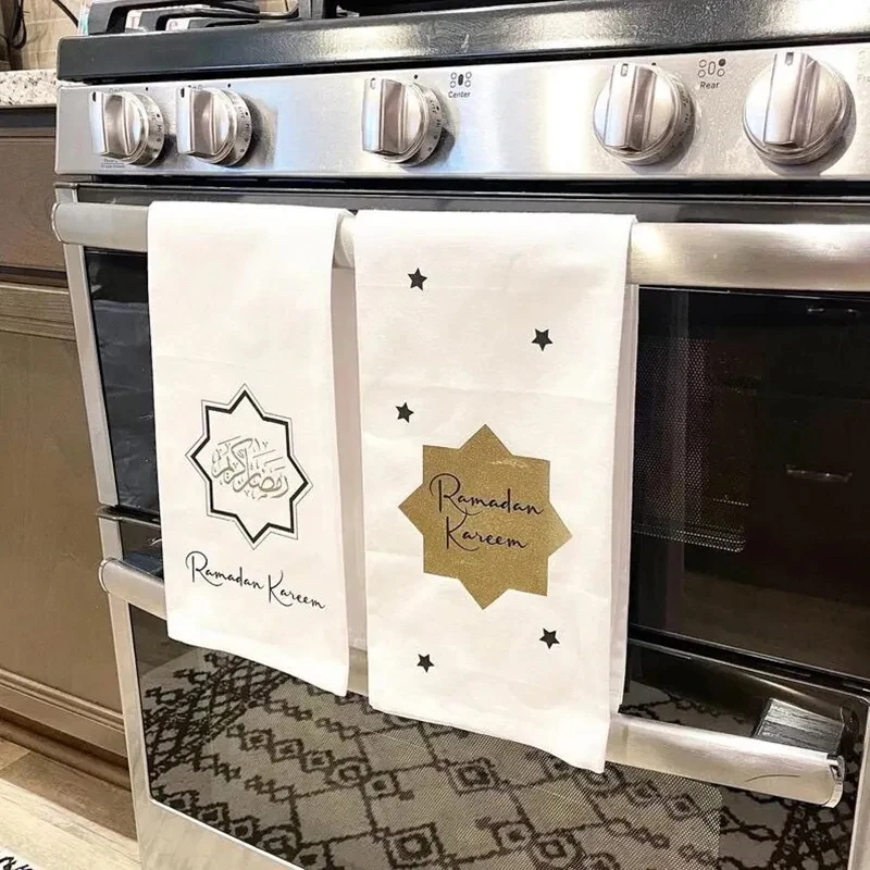 2023 Ramadan Kareem Kuchynská čajová utierka Happy Eid Mubarak Moslim Islamský sviatok Suhoor Iftar Family Dinner Party Dekorácie darček
