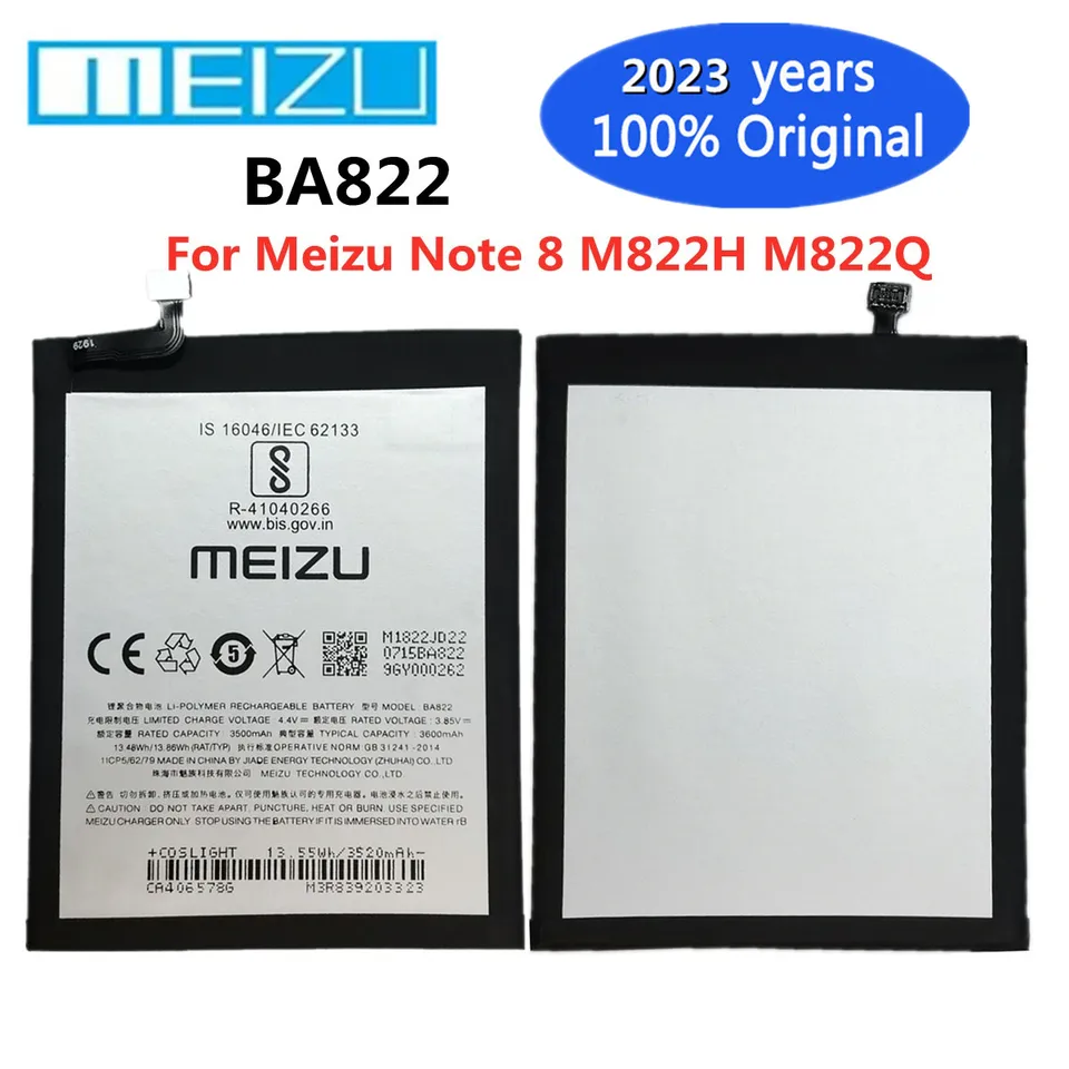 2023 rokov Meizu 100% Original BA822 3600 mAh batéria pre Meizu Note 8 Poznámka8 M822H M822Q Výmena batérií Smart Phone Battery Battery