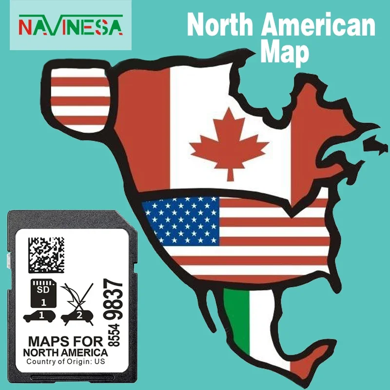 2023 SAT Navi pre Chevrolet GMC Buick Cadillac Vozidlo 8554-9837 SD Navigation Card USA môže mex mapy s nálepkou proti hmle
