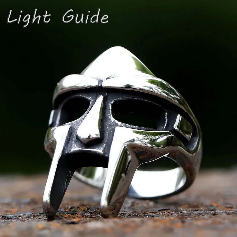 2023 Vintage Classic Goth Hip Hop MF Doom Mask Rings Rings for Men Boys Punk Egyptský faraón z nehrdzavejúcej ocele módne šperky gif gif