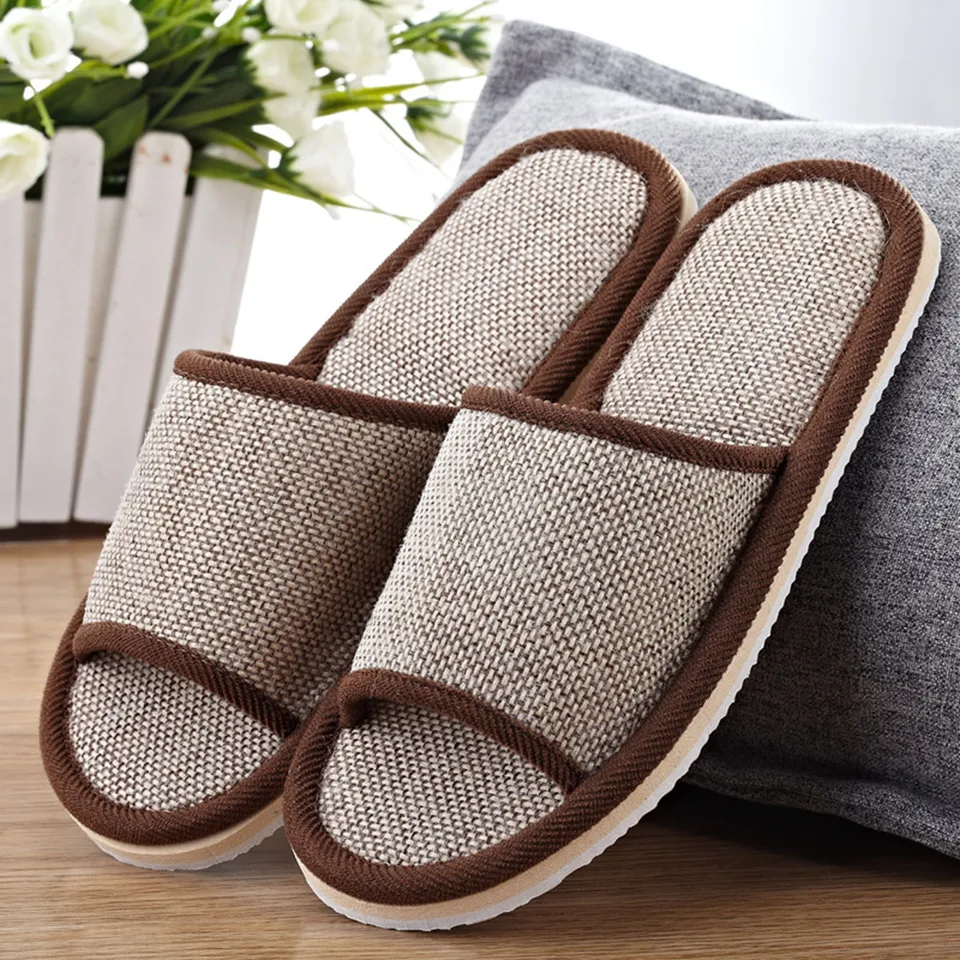 2023 ľanové topánky Ženy Domáce papuče vnútorné podlahy žabky letné jednoduché sklíčko Domáce sandále Zapatos de Mujer