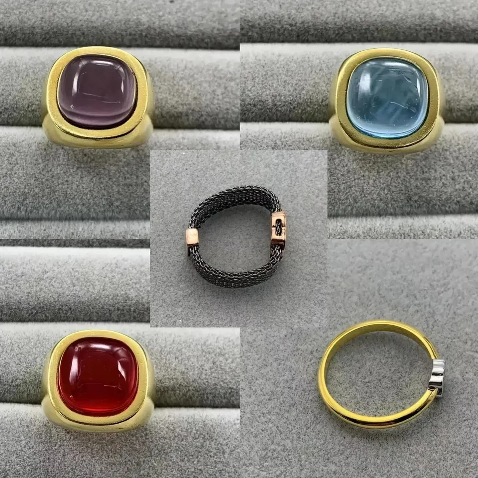 2024 100% 925 Sterling Silver Calered Gemstone Zábavný španielsky prsteň Originálny dizajnér módny šperk darček strieborná biela