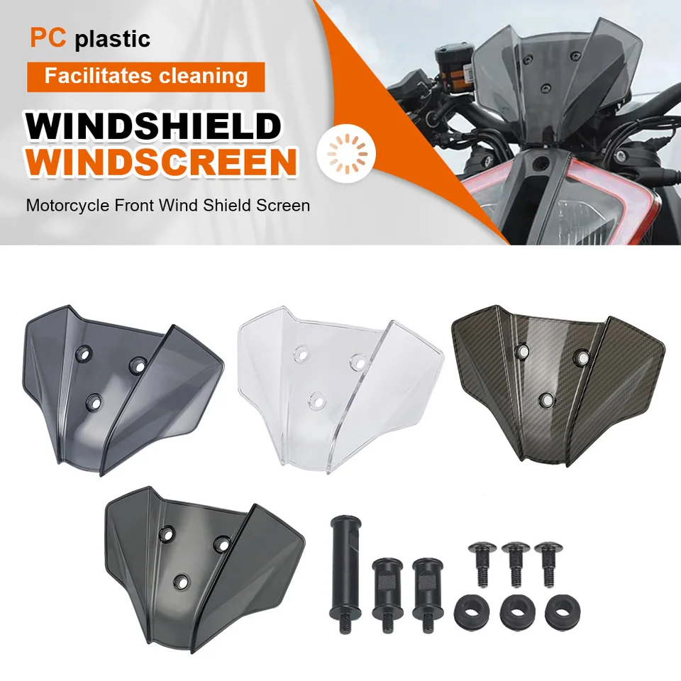 2024 2025 pre KTM Duke 125 250 390 125Duke Duke250 Duke390 Černé sklo Motocykel predného vetra štítu predného vetra štítu