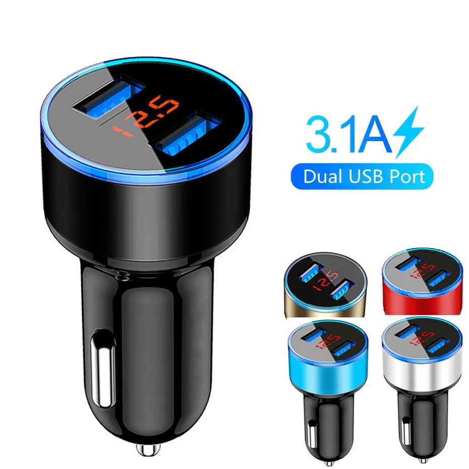 2024 3.1a Dual USB CAR nabíjačka LED displej pre Ford Ranger C-Max S-Max Focus Galaxy Mondeo Transit Tourneo Custom