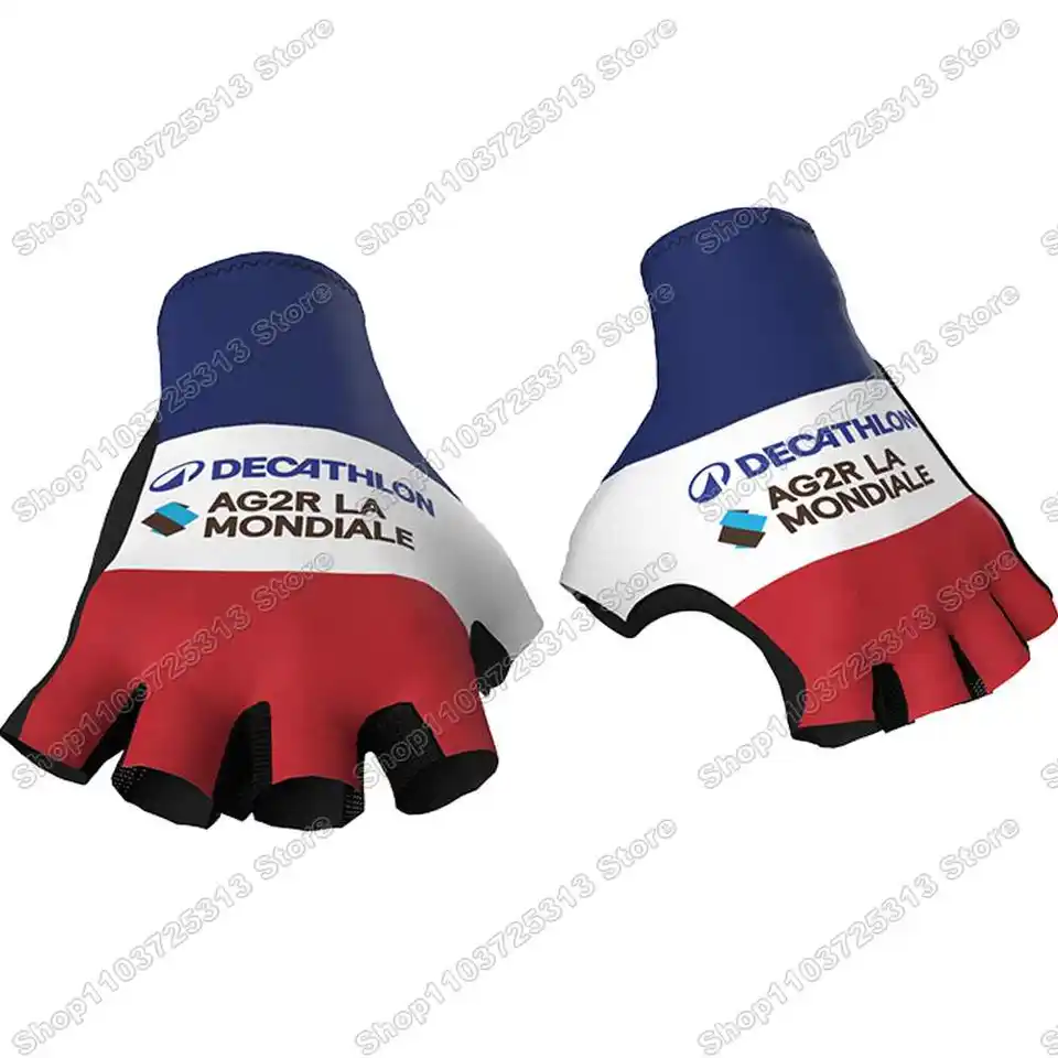 2024 AG2R tímový cyklistický rukavice francúzsky šampión gél Half Finger Bike Rukarice Road Bike Jersey Men motocyklové športové rukavice MTB Mitten