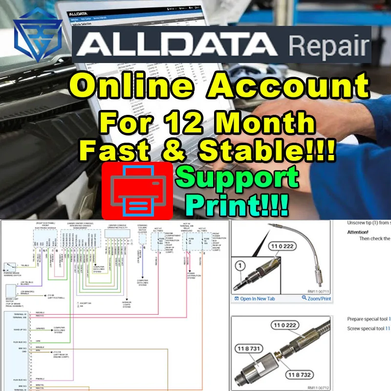2024 ALLDATA 12 -mesačný online účet pre nákladné auto Všetky dátové softvér automatické opravy softvéru UDPATE ONLINE ON ONLINE pre diagramy TSBS ... atď.
