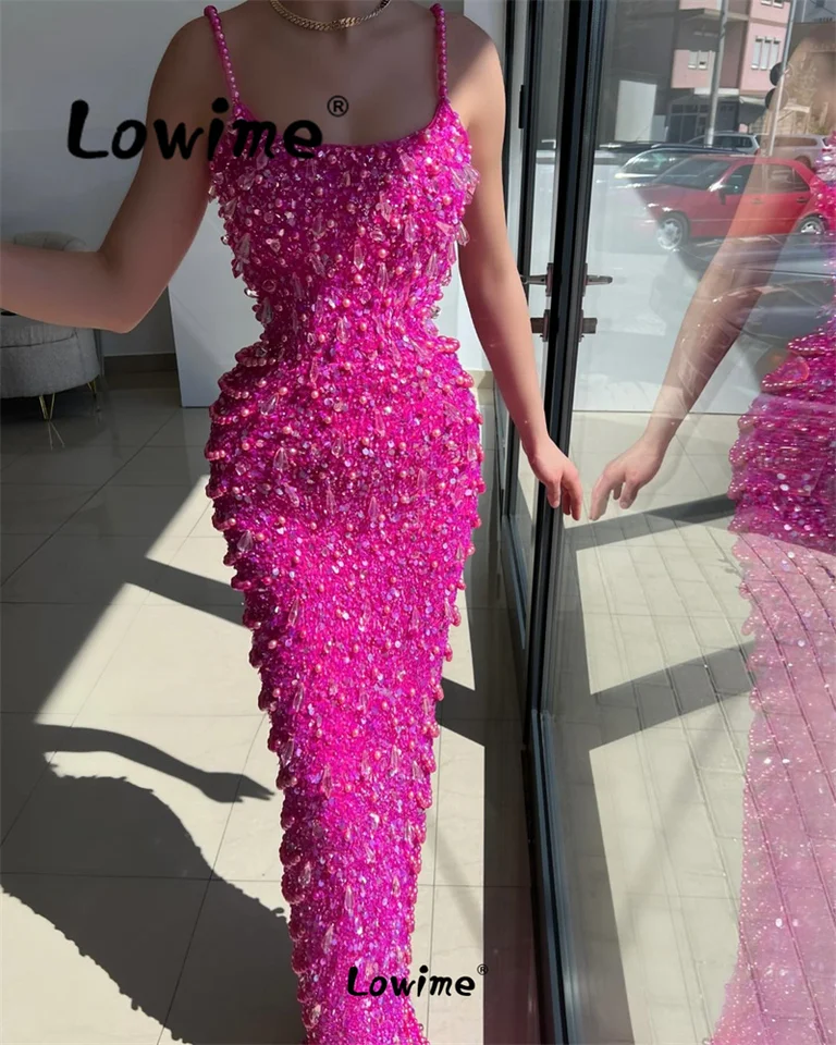 2024 ASO EBI Red Prom Dress Crystals Beading Večerná párty Svadobné narodeniny zásnub