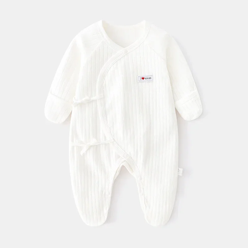 2024 Autumn Baby Romper Foot Cover Kandidle Cotton Cotton Spring Novorodenecké jednostupňové oblečenie pre chlapcov dievčatká dojčatá Onesie 0-18M
