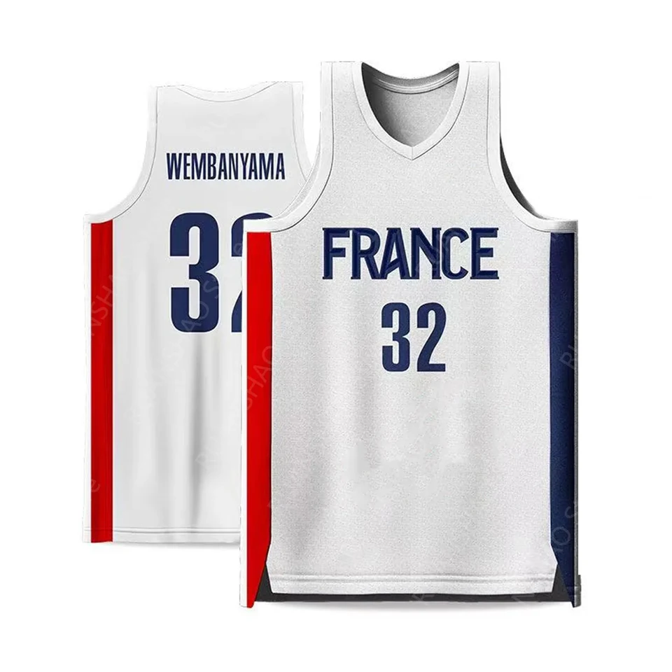 2024 basketbalový tréning beh Fitness Loose Priedubný športový voľný čas rýchle rukávy Muži a ženy Wembanyama ako dres