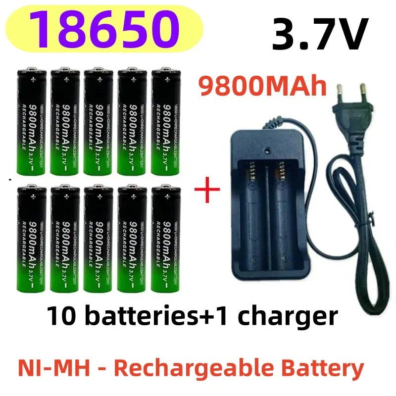 2024 CE KC18650 Nabíjateľná batéria 3,7v9800 mAh+nabíjačka Li-ionreChargeable-Battery pre kalkulačku skrutkovača