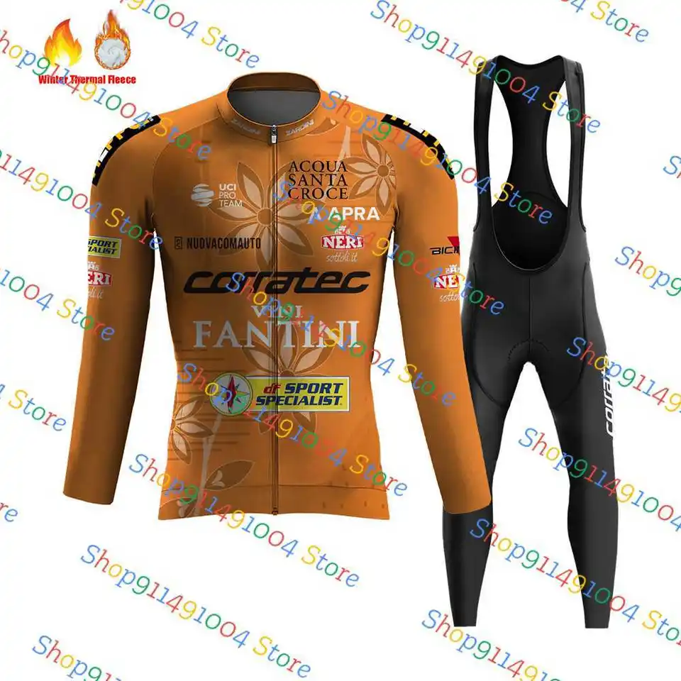 2024 Corratec Flower Cycling Jersey Set Winter Fleece Clothing Bike Termal Bicycle maillot cyklisme