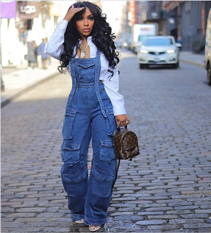 2024 Denim kombinézy Ženy uvoľnené vintage preppy štýl kombinézy ženské módne módne oblečenie Chic Populárne harajuku kvapky