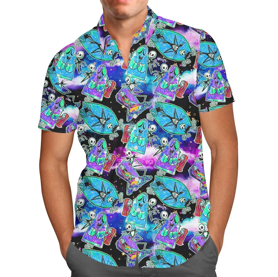 2024 Disney Halloween Jack a Sally Hawaiian Pánska košeľa