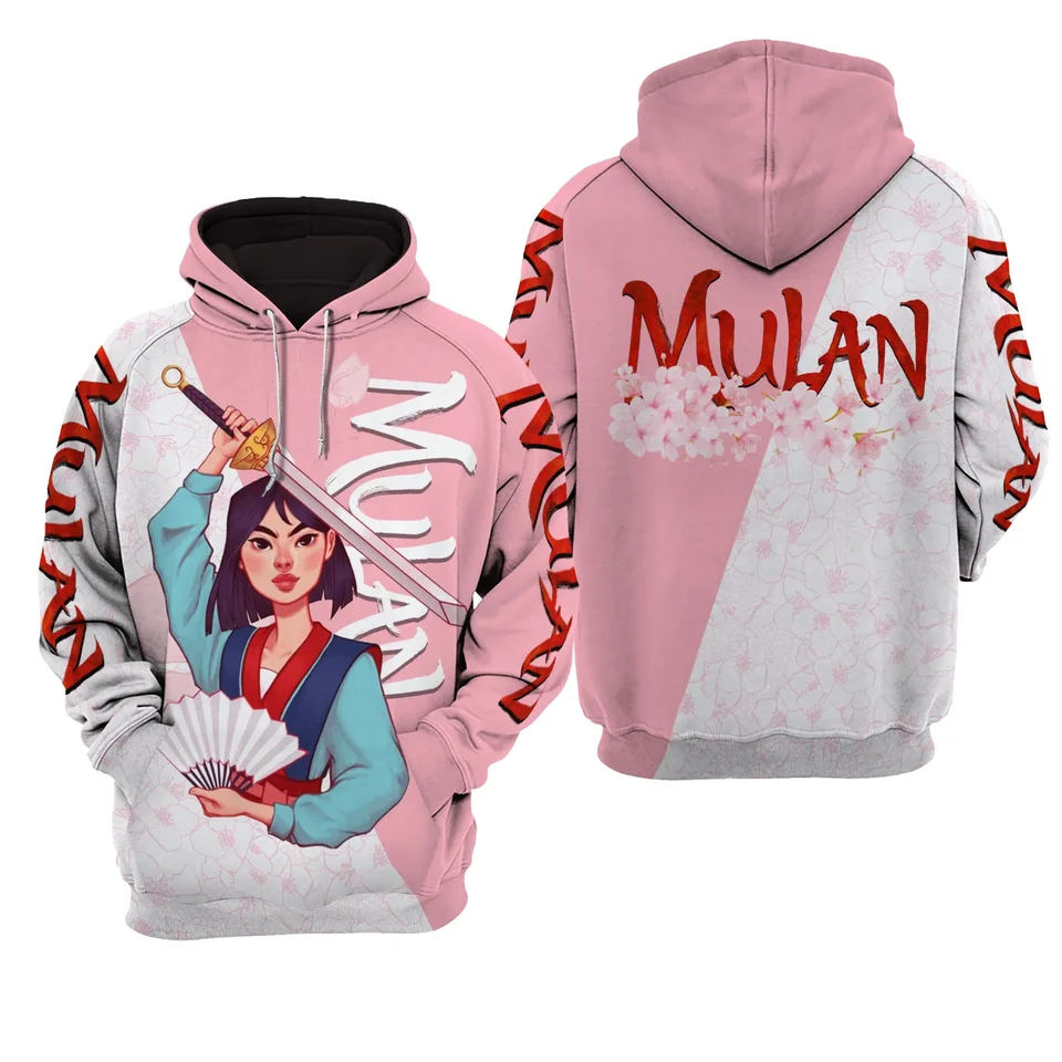 2024 Disney Mulan 3d Men and Women Hoodie Princezná Mulan Warrior Pink Mulan Pink Hoodie Amazing Dn Mulan Hoodie Sweater