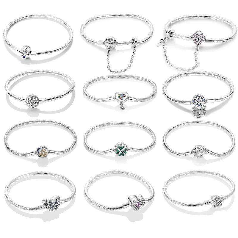 2024 Disney Original Star Moon Sun Clover Green Zirkón Náramok Fit Pandora DIY Charming Birthday Jewelry Darček