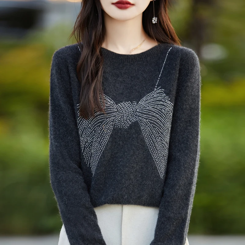 2024 Dámsky kašmírová sveter Top Sweater Jeseň/zima Teplý pletený pletený dámsky pletený sveter s dlhým rukávom Dámske dámske kašmírové sveter top