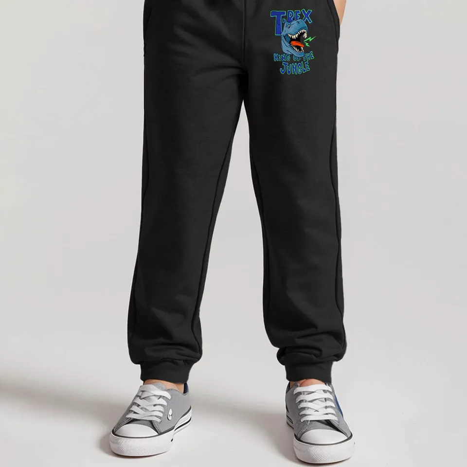 2024 Fall Kids Boys Jogging Pants Dinosaurus Print Tracksuit Pants pre chlapcov vo veku 7-13 Príležitostné nohavice na sledovanie pre Teen Boys