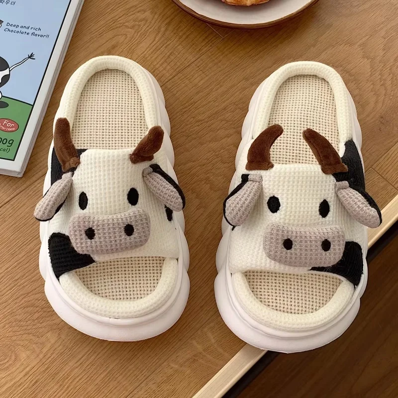 2024 Fashion Linen Frog Plippers Ženy pre štyri sezóny mäkké sandále Men Funny nekĺzanie snímok pre dospelých domáci karikatúra Eva Flip Flops