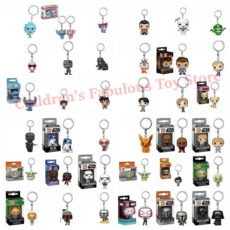 2024 Funko Pop Dragons Ball Hviezdna vojaci Keychain Hray Summer Stitch Angel Rick-Morty Narutos Kurama My Hero Todoroki Figure Hračky