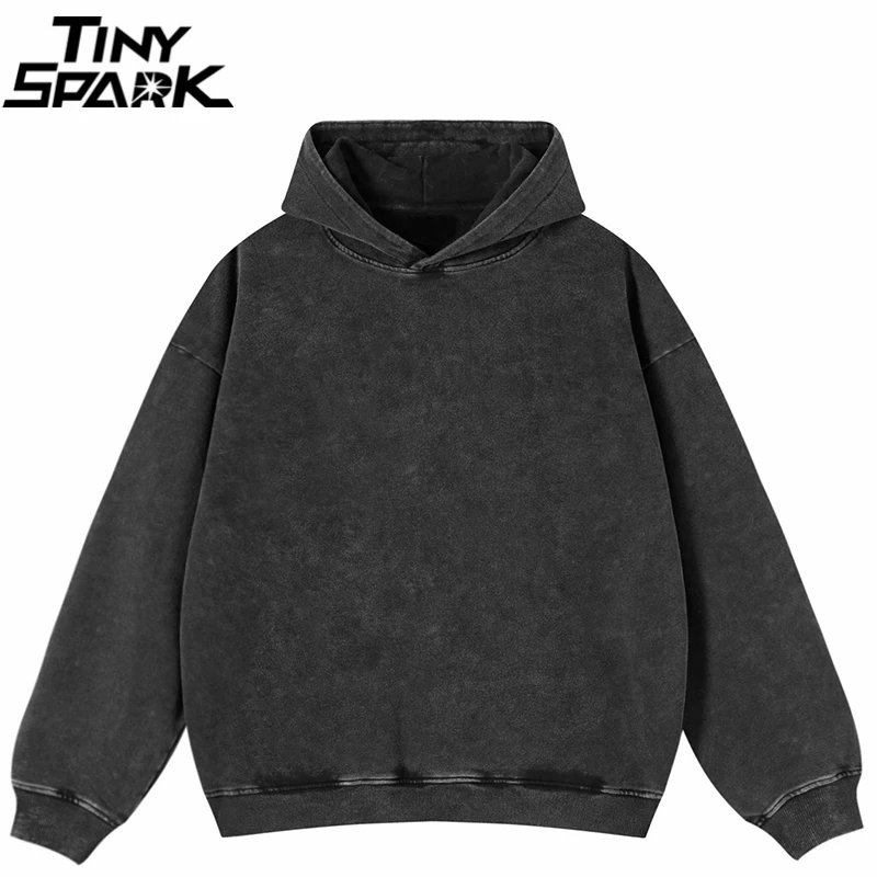 2024 Hip Hop Hop Old Hoodie mikiny muži Streetwear Harajuku Vintage Wased Black Hooded Pullover Unisex Custom Graphic