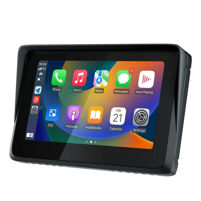 2024 Horúci predaj 5 -palcových motocyklových navigačných GPS prenosný navigátor Dual Bluetooth Smart HD Motorcycle CarPlay