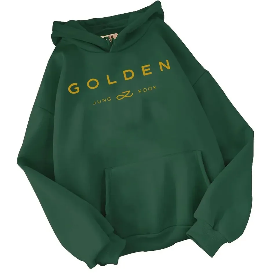 2024 Hot Hoodie Jungkook KPOP Hoodie Vintage Mikina Sudaderas Winter Warm Warm Golden Album Merch Unisex Hoodies Muž žena