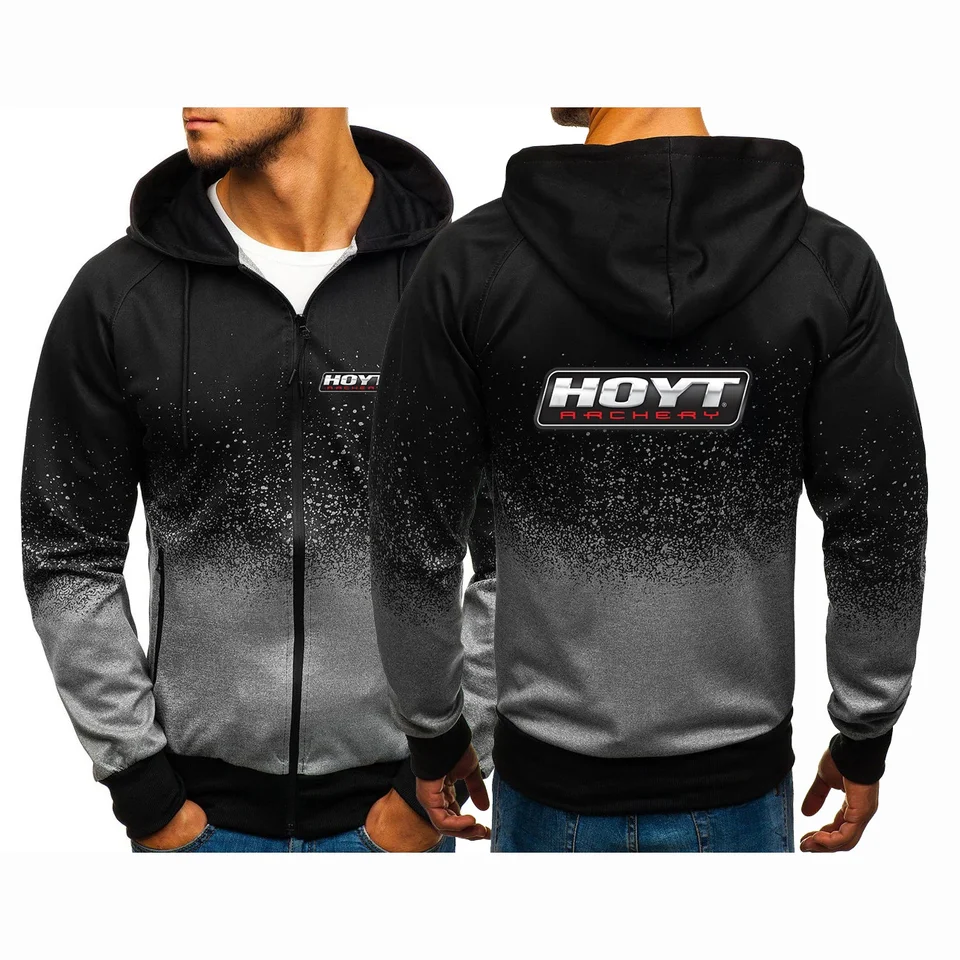 2024 Hoyt Logo Logo Print Jar Autumn Pánske gradientné farebné svetové mikiny