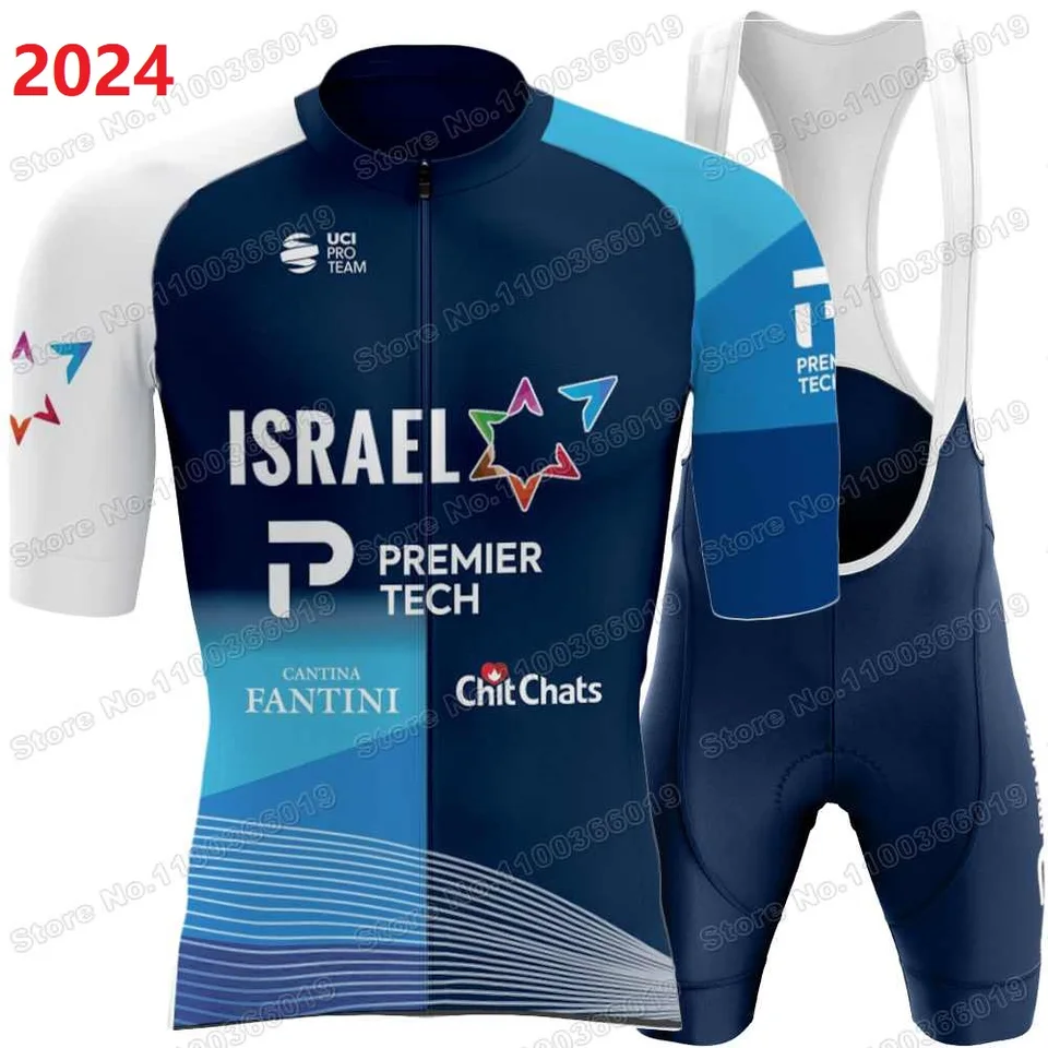 2024 Izrael Team France Tour Cycling Jersey Set Cycling Clothing Men Road Bike Tirls Suit Bicycle Brib Shorts MTB Maillot