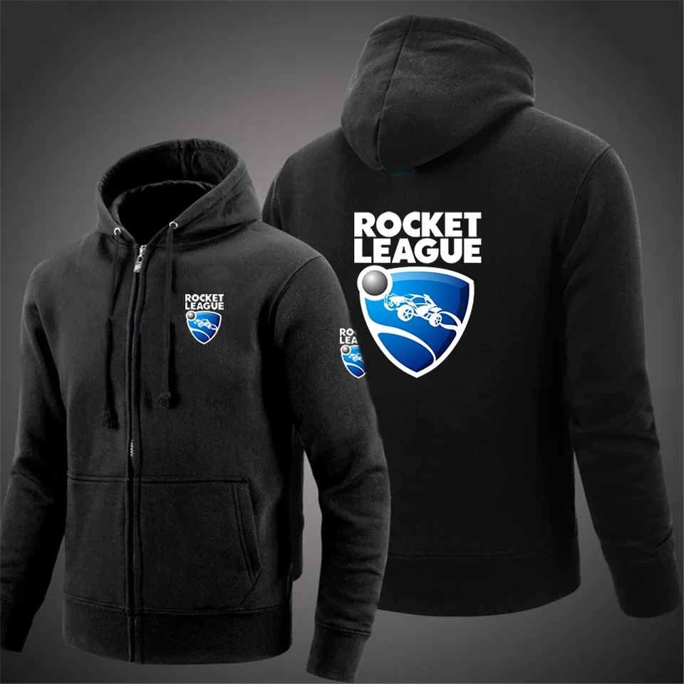 2024 Jar a jeseň Mens Rocket League Logo Tlač príležitostných športových s kapucňou Mikina Zips Osobnosť jednoduchosť Handsome Coat