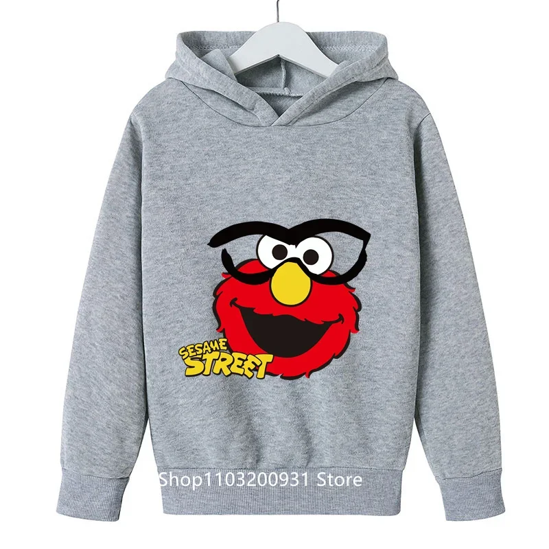 2024 Jeseň Nová Sesame Street Hoodie Kids Knitted Mikiny detské dievčatá Cartoon Pullover Clother Boys Hoody Touchwear