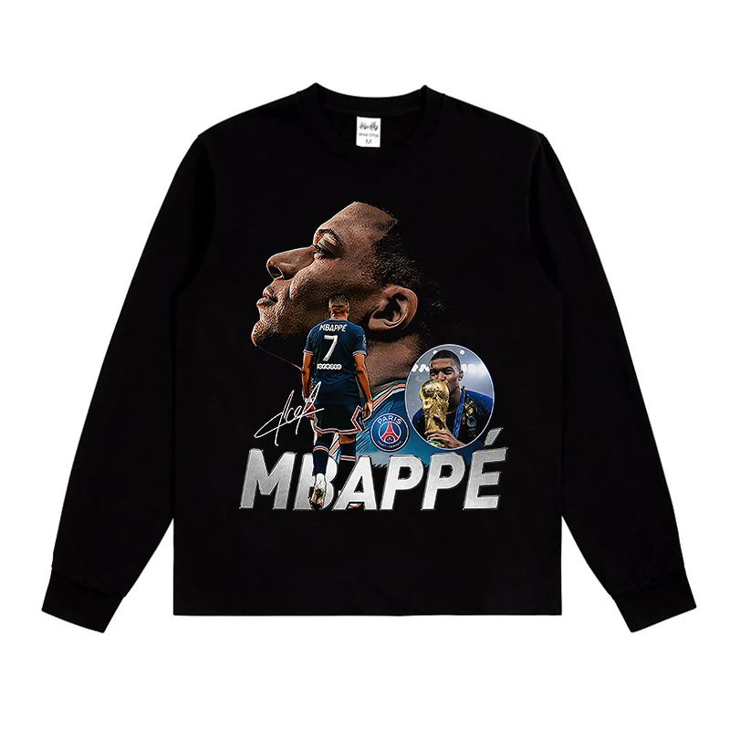 2024 Jeseň zima Nový predaj horúcich mbappe príležitostné kapucňu bavlní muži a ženy módny trend tlačený mikina odev