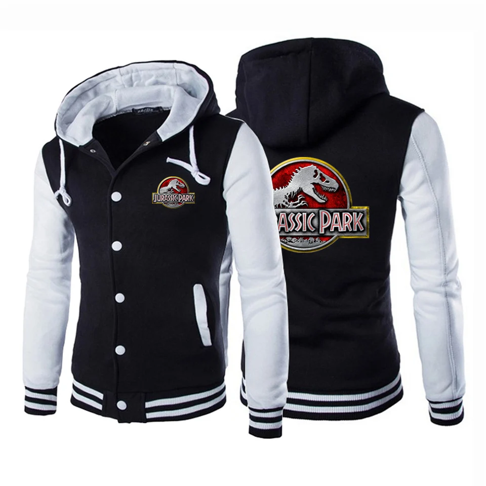 2024 Jurassic Park New Printing Men Pohodlné príležitostné mikiny pánskeho kabátu baseball uniformy mikiny topy