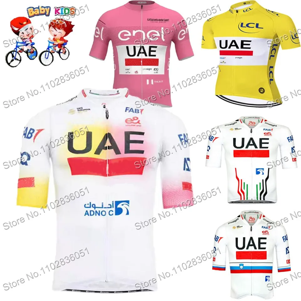 2024 KIDS SAE CYCLING JERSE JERSEY GIRO-TOUR Summer Boy Girl Tadej Pogačar TDF Obliekanie detí Detské bicykle košeľa MTB Bicycle Tops Wear