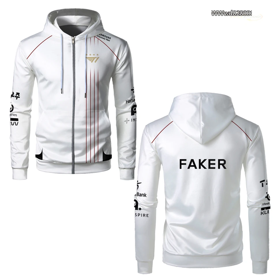 2024 Liga legendy Svetové finále T1 Tím Uniforma Zipper Hoodie E-Sports Fan Training Suck