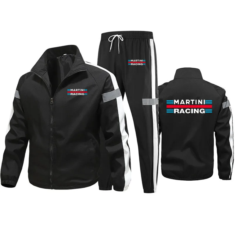 2024 M-6xl Zips-up tracksuit (bunda + tepláky) Martini Racing Print Vysoko kvalitná vonkajšia jarná jesenná pánska sada