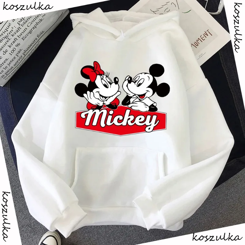 2024 Mickey Minnie Mouse Cartoon Anime Women Women Pullover Autumn Winter Men Nadmerná mikina mikiny Príležitostné mikina Tops
