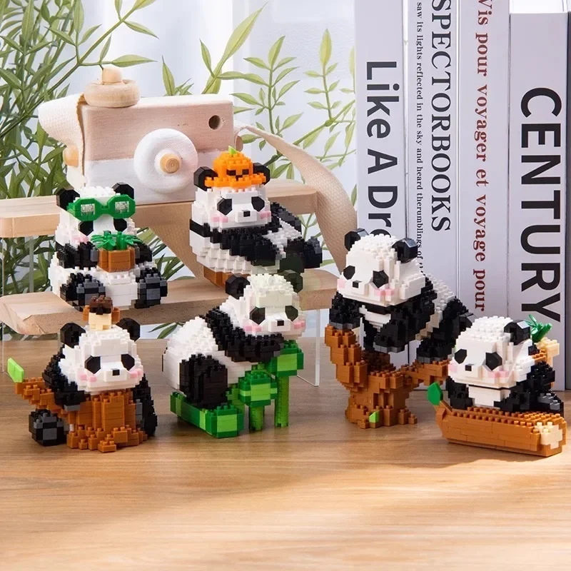 2024 Mini Cute Panda Micro Building Blocks 3D Diamond Model Zvieratá tehly